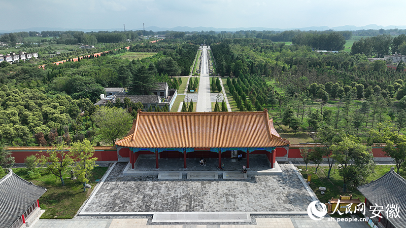 俯瞰明中都遺址考古發(fā)掘現(xiàn)場(chǎng)。人民網(wǎng)記者 陶濤攝
