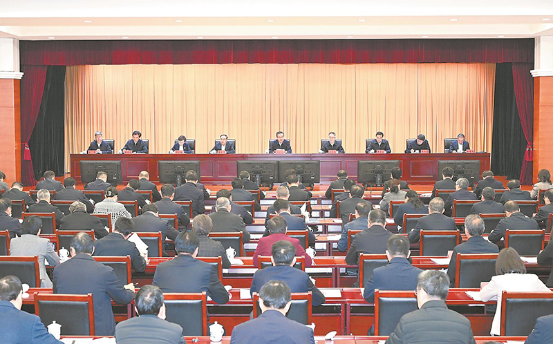 2月19日上午，省委農(nóng)村工作會議在合肥召開。省委書記梁言順出席會議并講話。記者 楊竹 許昊 攝